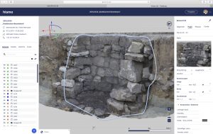 3D Darstellung eines archäologischen Befundes im Interface von hismo